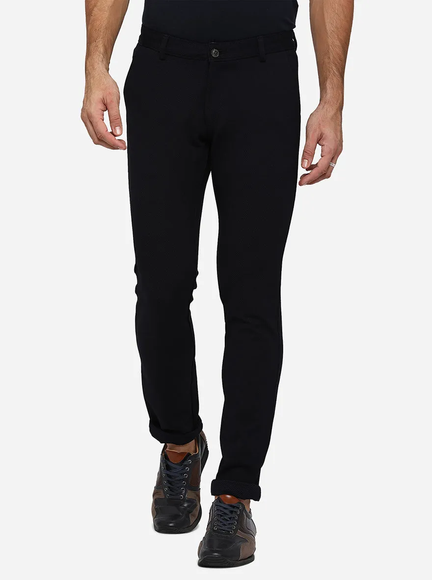 Dark Blue Washed Venice Fit Casual Trouser | JadeBlue